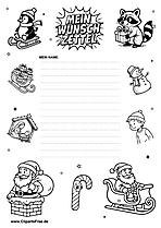 Wunschliste an Weihnachtsmann für Vorschulkinder