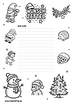 Wunschliste für Kinder Druckvorlage