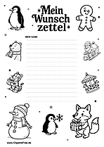 Wunschliste mit Weihnachts-Doodles
