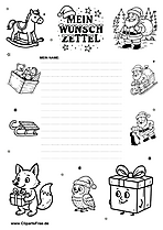 Wunschliste Weihnachten modern illustriert