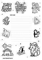 Wunschliste zum Drucken in Schwarz-weiß