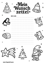 Wunschzettel-Druckvorlage zum Ausdrucken gratis