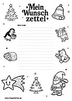 Wunschzettel-Druckvorlage zum Ausdrucken gratis