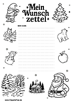 Wunschzettel-Vorlage zum Ausdrucken für Kinder