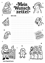 Wunschzettel-Vorlage zum Ausdrucken für Vorschulkinder