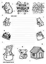 Wunschzettel Druckorlage für Kinder PDF-Download