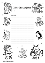 Wunschzettel Druckvorlage kostenlos drucken