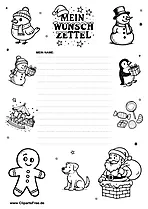 Wunschzettel Druckvorlage mit Geschenkideen