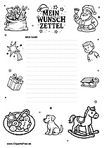 Wunschzettel einfaches Design schwarz-weiß