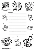 Wunschzettel einfaches Design schwarz-weiß