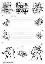 Wunschzettel im festlichen Stil drucken