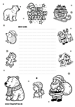 Wunschzettel im freundlichen Kinderstil