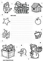 Wunschzettel im klassischen Briefpapier-Stil