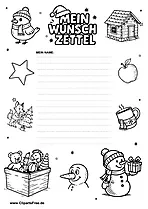 Wunschzettel im klassischen Briefpapier-Stil