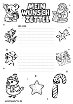 Wunschzettel mit Platz für eigene Wünsche