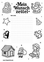 Wunschzettel mit weihnachtlichen Motiven PDF