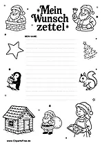 Wunschzettel mit weihnachtlichen Motiven PDF
