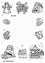 Wunschzettel Vorlage für Teenager Weihnachten