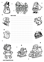 Wunschzettel Vorlage im PDF-Format gratis