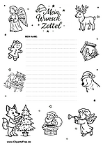 Wunschzettel Vorlage zu Weihnachten