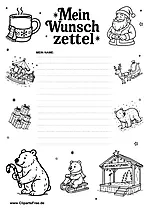 Wunschzettel Vorlage zum Ausmalen PDF