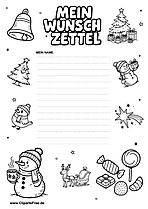 Wunschzettel Weihnachten mit Geschenkrahmen