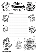 Wunschzettel Weihnachten mit Linien