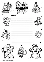 Wunschzettel Weihnachten zum kostenlosen Download