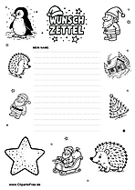 Wunschzettel zu Weihnachten druckbar