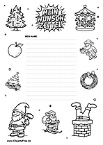 Wunschzettel zu Weihnachten für Vorschulkinder