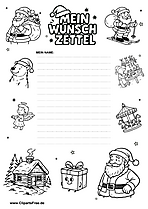 Wunschzettel zu Weihnachten zum Ausdrucken