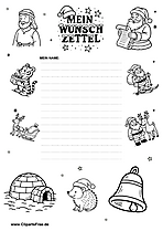 Wunschzettel zum Ausfüllen und Drucken