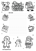 Wunschzettel zum Drucken als PDF-Vorlage