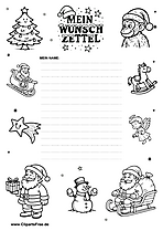 Wunschzettel zum Malen und Drucken
