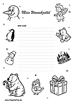 Wunschzettelvorlage zum Ausdrucken als PDF