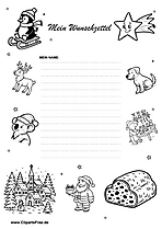 Wunschzettelvorlage zum Ausmalen zum Nikolaustag