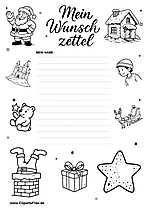Wunschzettelvorlage zum Malen und Drucken