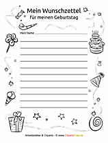 Wish List Template for birthday