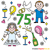 Kronjuwelen-Hochzeit Clipart-Karte