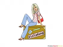 Geburtstagsparty Einladung mit schöner Cartoonfrau