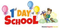 1. Tag in der Schule Clipart, Bild, Grafik