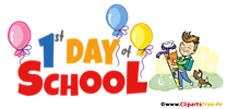 1. Tag in der Schule Clipart, Bild, Grafik