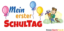 1. Tag in der Schule Junge Bild, Clip Art, Grafik