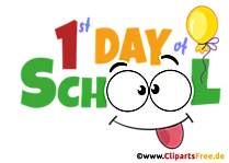 1. Tag in Schule (Einschulung) auf Englisch Clipart