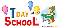 1. Tag Schulanfang Clipart, Illustration, Comic