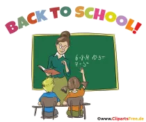 Back to School Glückwunschkarte auf Englisch - Cliparts Schule