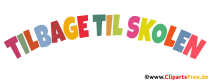 Schulbeginn Text auf Dänisch Illustration, Bild, Vorlage