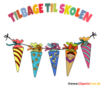 Schultüten Einladungskarte auf Dänisch zum Schulanfang