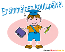 Einschulung in der Grundschule Illustration, Grusskarte, Bild