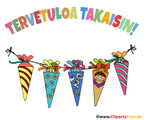 Einschulung in der Schule auf Finnisch Clipart kostenlos